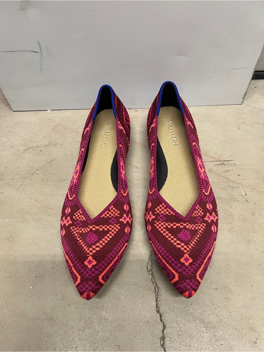 Rothy’s The Point Berry Boho Pointed Toe Flats Size 10.5 - Picture 2 of 10